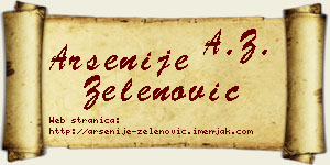 Arsenije Zelenović vizit kartica